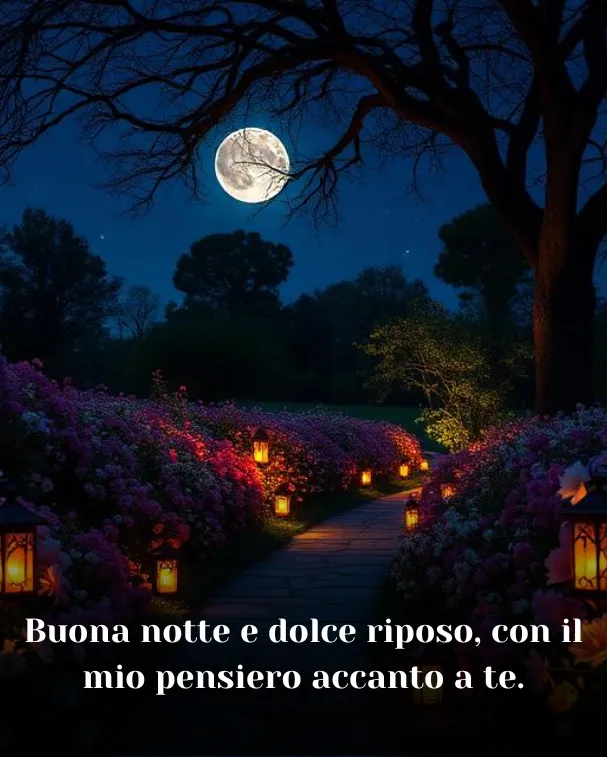 Buona notte e dolce riposo, con il mio pensiero accanto a te