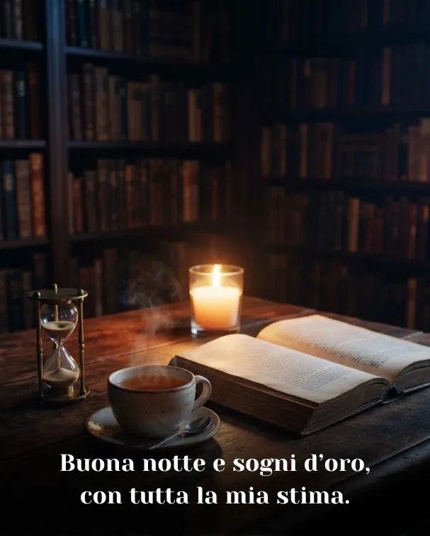 Buona notte e sogni d’oro, con tutta la mia stima