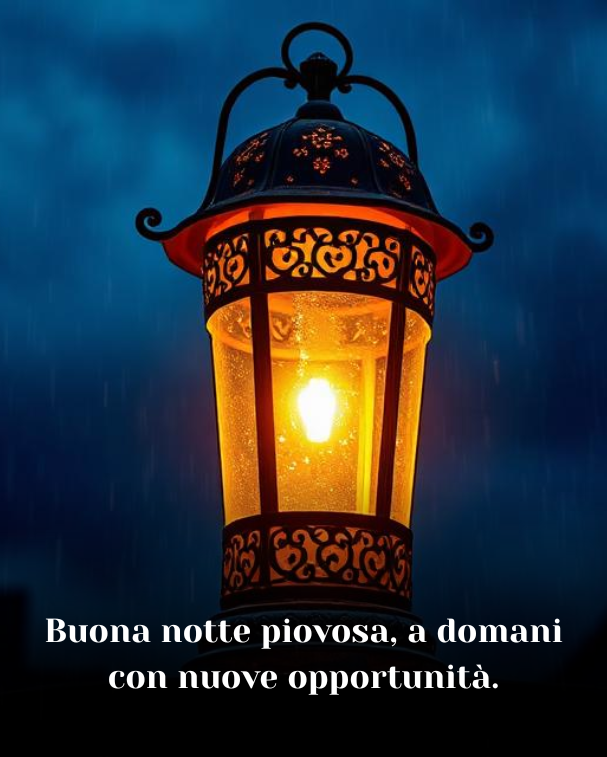 Buona notte piovosa, a domani con nuove opportunità