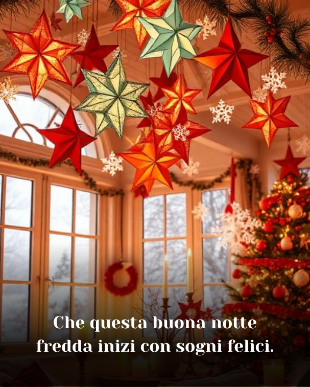 Che questa buona notte fredda inizi con sogni felici
