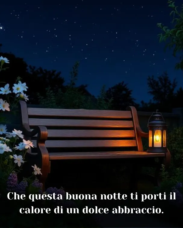 Che questa buona notte ti porti il calore di un dolce abbraccio