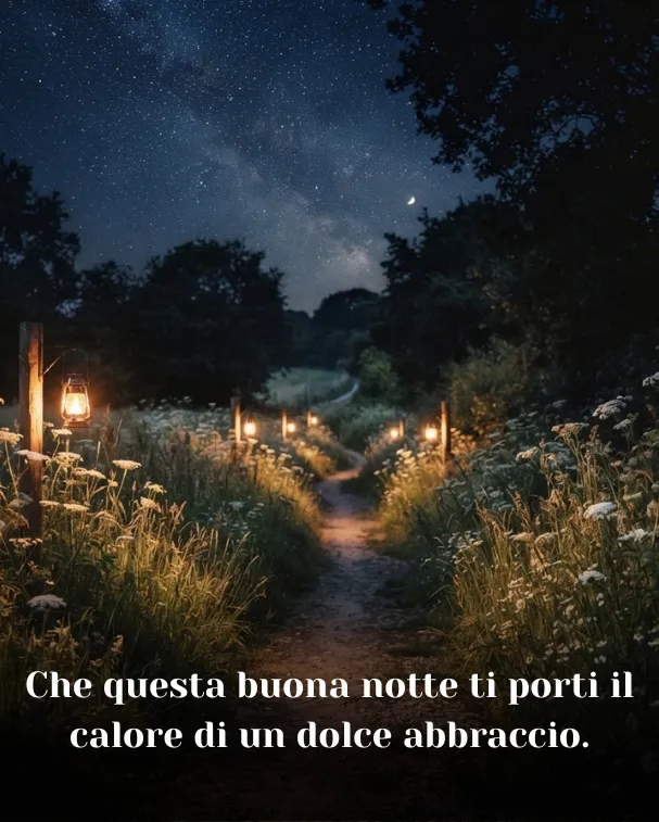Che questa buona notte ti porti il calore di un dolce abbraccio