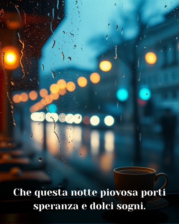 Che questa notte piovosa porti speranza e dolci sogni