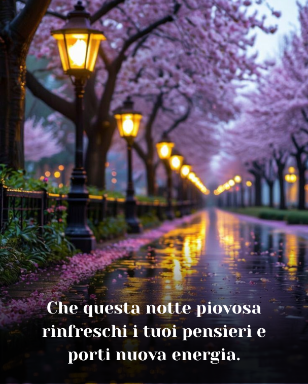 Che questa notte piovosa rinfreschi i tuoi pensieri e porti nuova energia