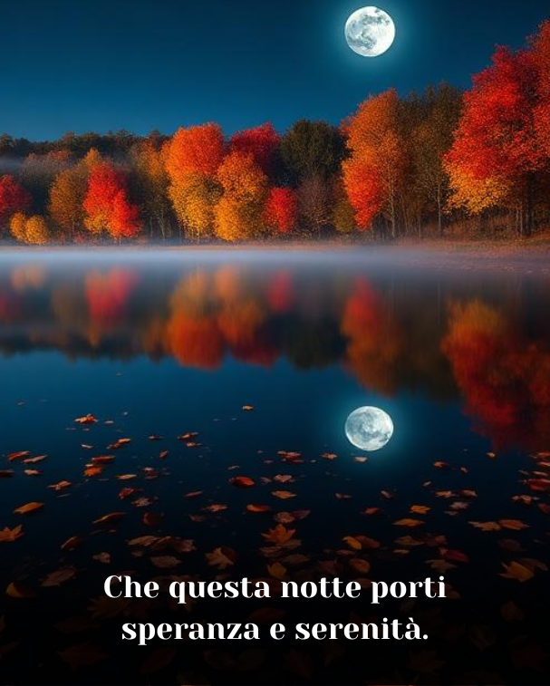 Che questa notte porti speranza e serenità