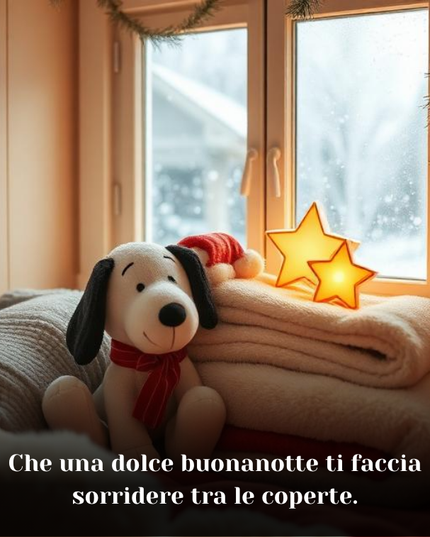 Che una dolce buonanotte ti faccia sorridere tra le coperte