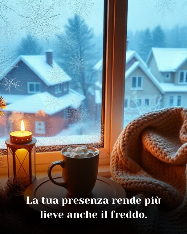 La tua presenza rende più lieve anche il freddo.