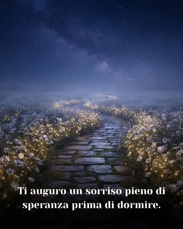 Ti auguro un sorriso pieno di speranza prima di dormire