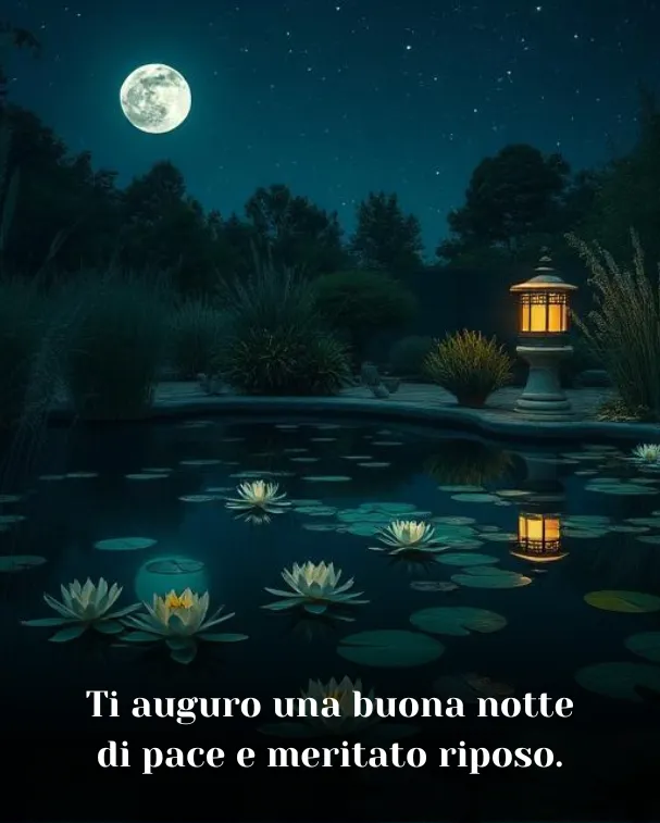 Ti auguro una buona notte di pace e meritato riposo