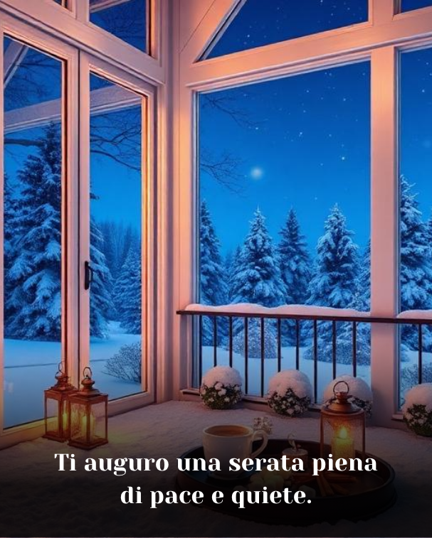Ti auguro una serata piena di pace e quiete