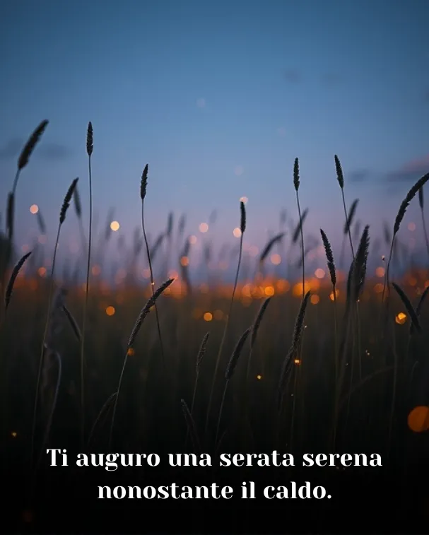 Ti auguro una serata serena nonostante il caldo