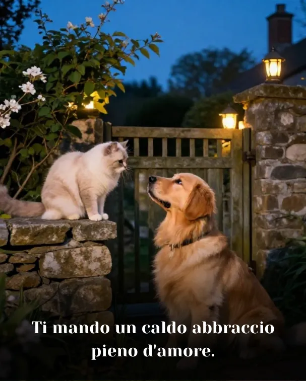 Ti mando un caldo abbraccio pieno d'amore.
