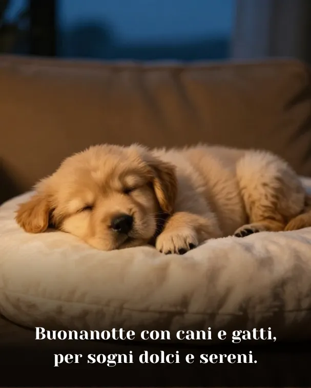 Buonanotte con cani e gatti, per sogni dolci e sereni