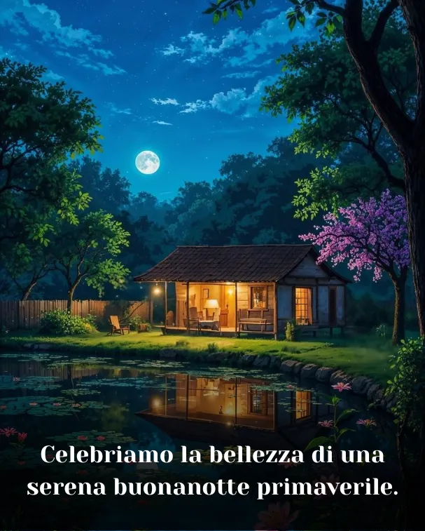 Celebriamo la bellezza di una serena buonanotte primaverile 