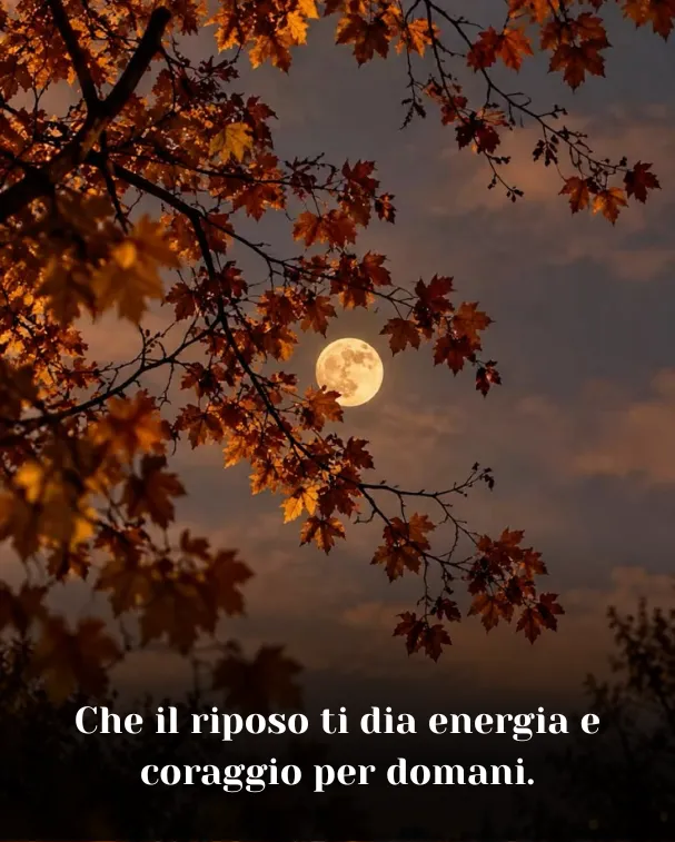 Che il riposo ti dia energia e coraggio per domani