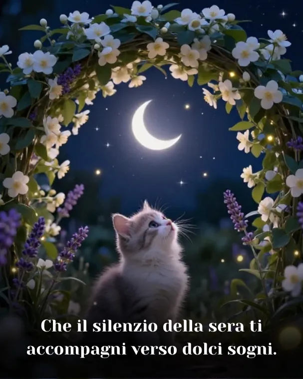 Che il silenzio della sera ti accompagni verso dolci sogni