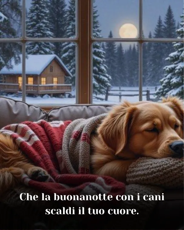 Che la buonanotte con i cani scaldi il tuo cuore