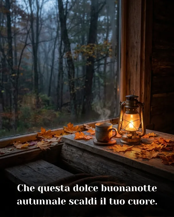 Che questa dolce buonanotte autunnale scaldi il tuo cuore