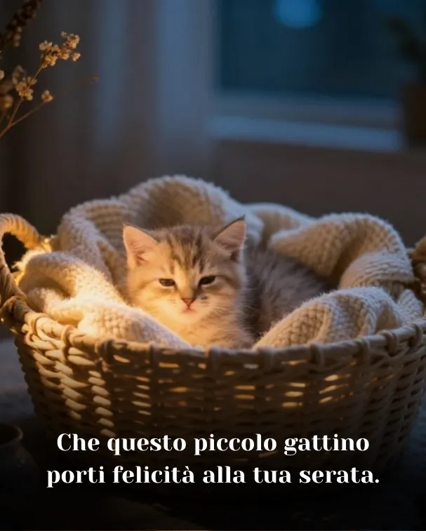 Che questo piccolo gattino porti felicità alla tua serata