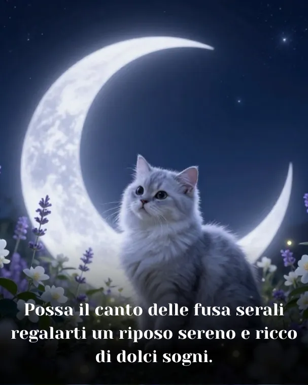 Possa il canto delle fusa serali regalarti un riposo sereno e ricco di dolci sogni