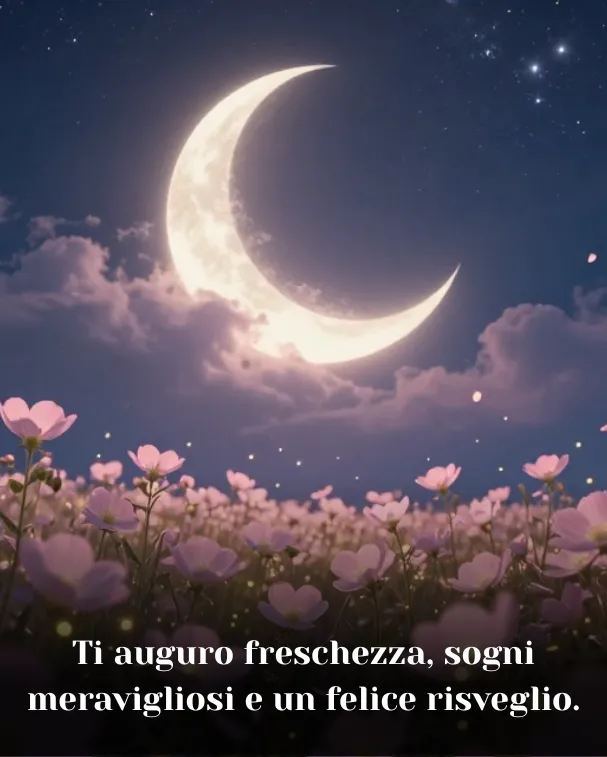Ti auguro freschezza, sogni meravigliosi e un felice risveglio