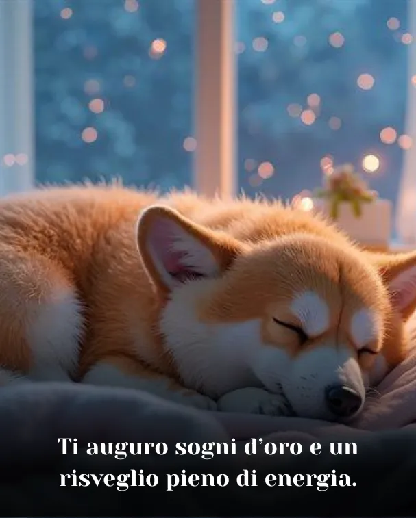 Ti auguro sogni d’oro e un risveglio pieno di energia