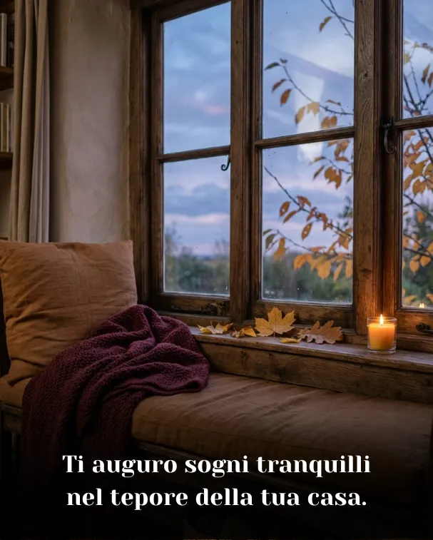 Ti auguro sogni tranquilli nel tepore della tua casa