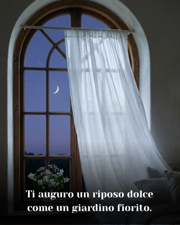 Ti auguro un riposo dolce come un giardino fiorito