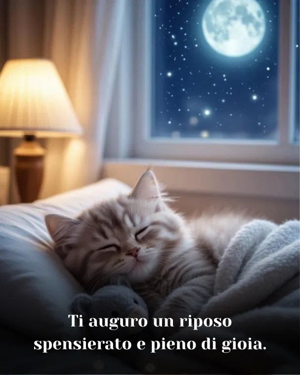Ti auguro un riposo spensierato e pieno di gioia