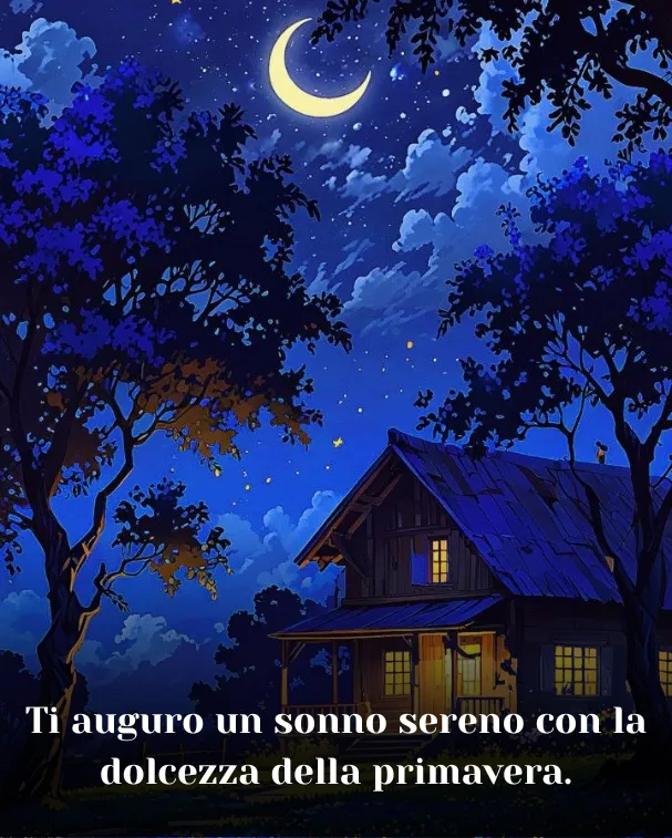 Ti auguro un sonno sereno con la dolcezza della primavera 