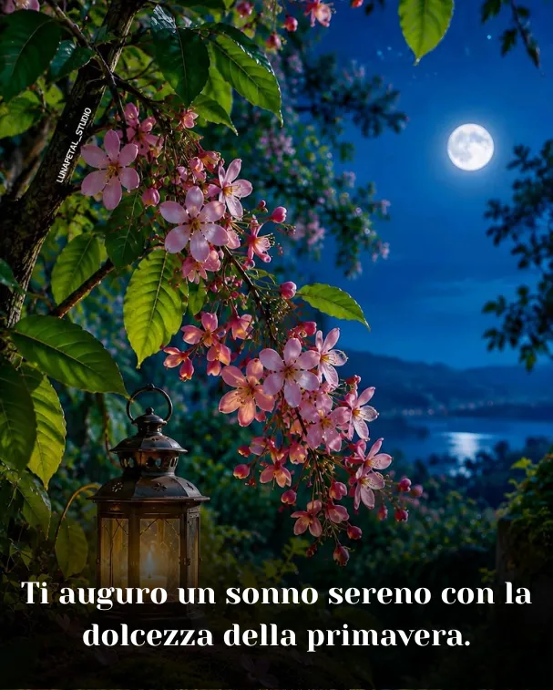 Ti auguro un sonno sereno con la dolcezza della primavera
