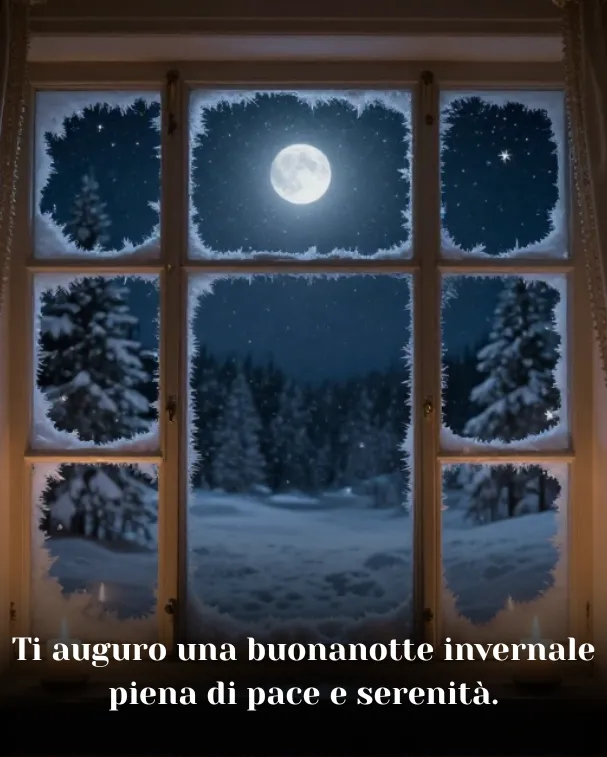 Ti auguro una buonanotte invernale piena di pace e serenità