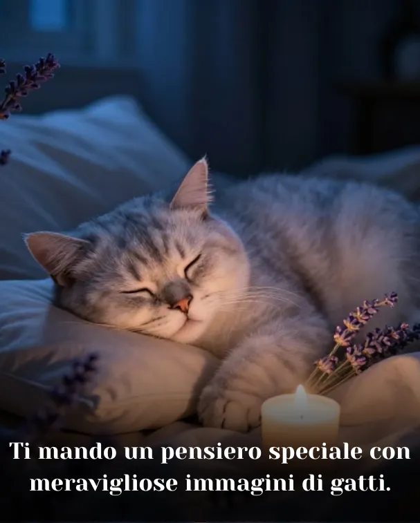 Ti mando un pensiero speciale con meravigliose immagini di gatti