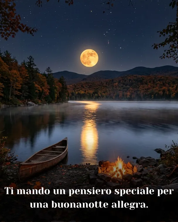 Ti mando un pensiero speciale per una buonanotte allegra