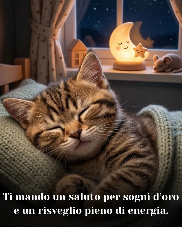 Ti mando un saluto per sogni d’oro e un risveglio pieno di energia